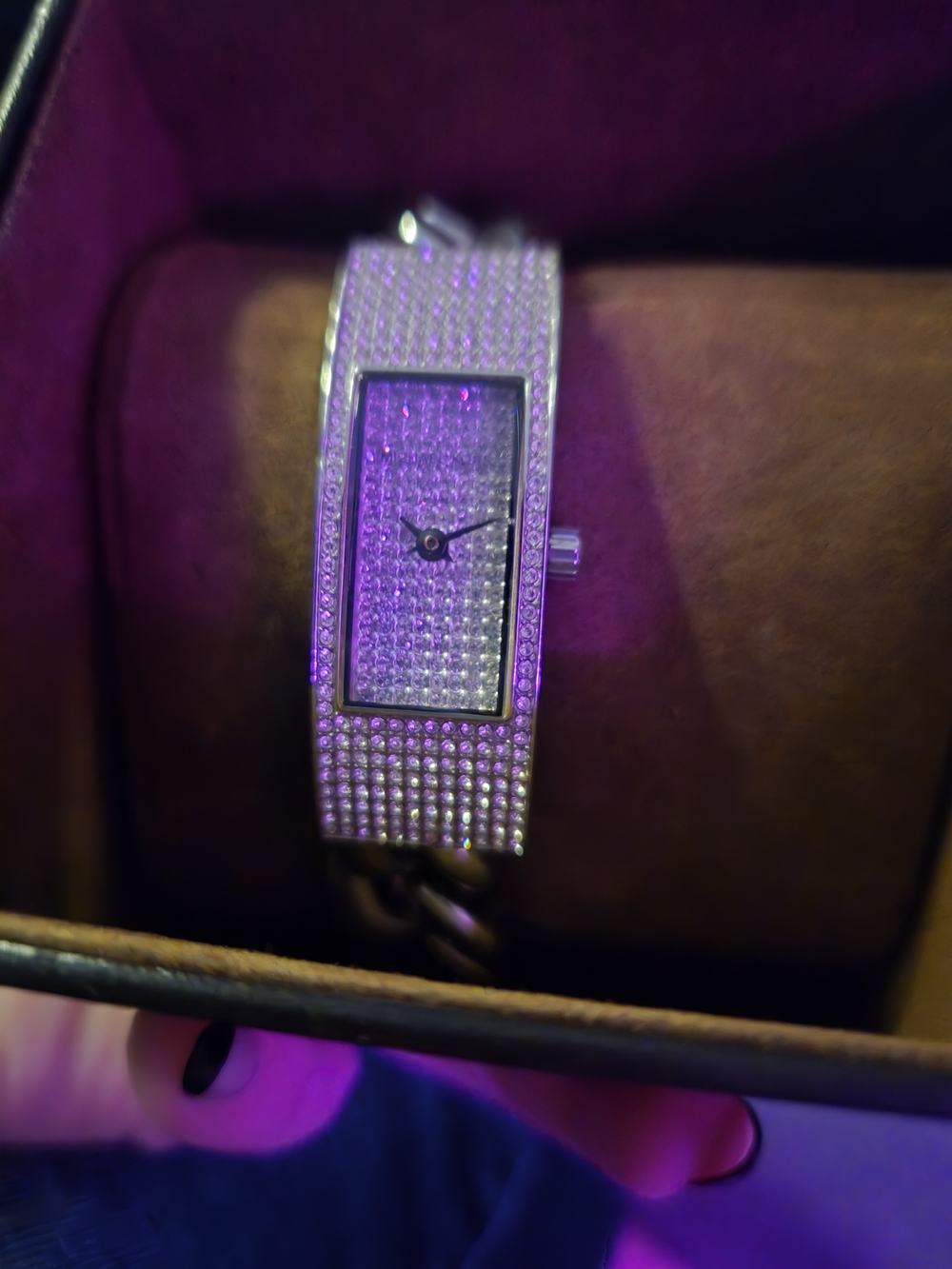 Michael Kors Silver Crystal Pave Bracelet Watch